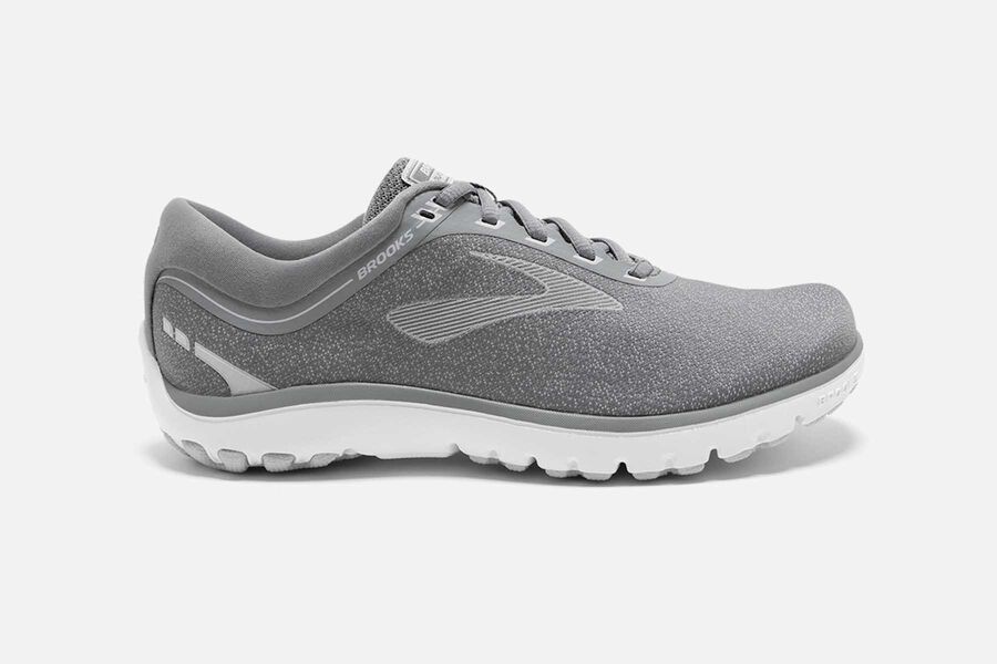 Brooks Women's PureFlow 7 Road Running Shoes Grey/Microchip/White ( LPBZQ5306 )